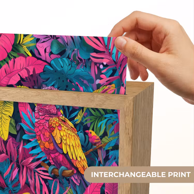 Papegaai - Tropisch - Jungle - Kleurrijk Light Box met kabel (Kinderlampje) klein -USP_websiteprintEN