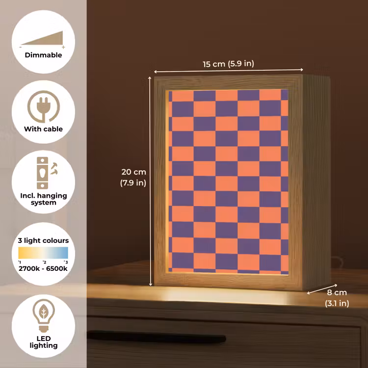 Patroon - Klassiek - Paars Light Box met kabel (Kinderlampje) klein 904 -USP_EN