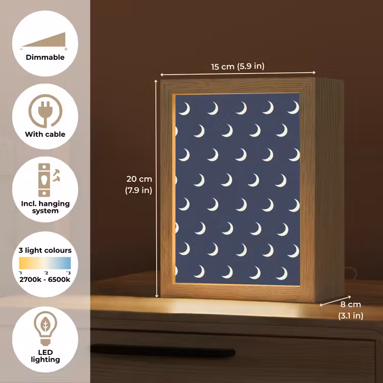 Patroon - Manen - Blauw Light Box met kabel (Kinderlampje) klein 904 -USP_EN