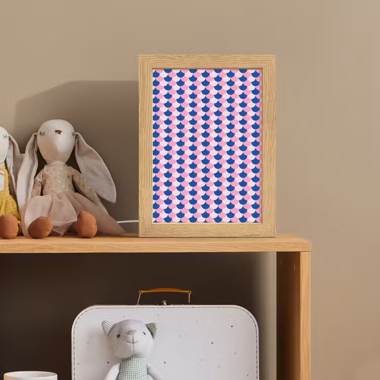 Patroon - Schubben - Blauw - Roze Light Box met kabel klein -sfeer2_kind