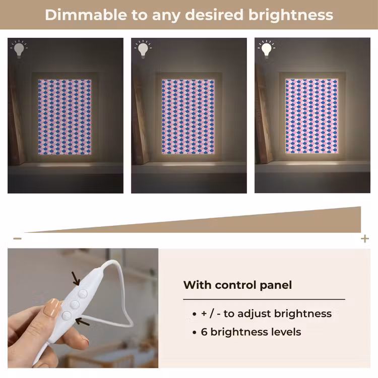 Patroon - Schubben - Blauw - Roze Light Box met kabel (Kinderlampje) klein -USP_dimbaarEN