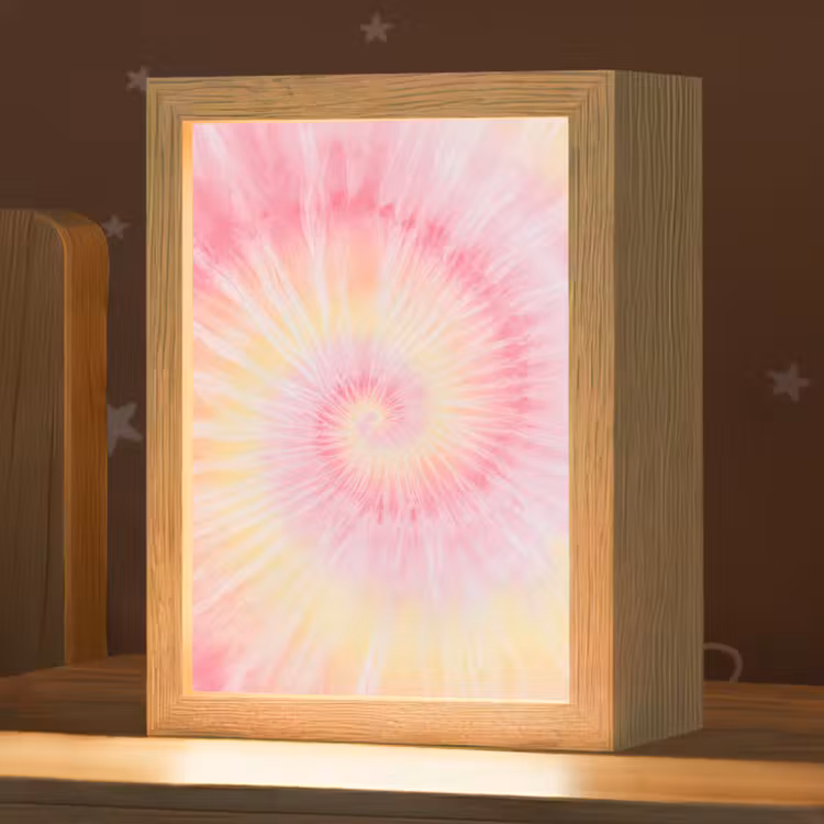 Patroon - Tie Dye - Pasteltinten - Roze Light Box met kabel klein -zzz_3d_website