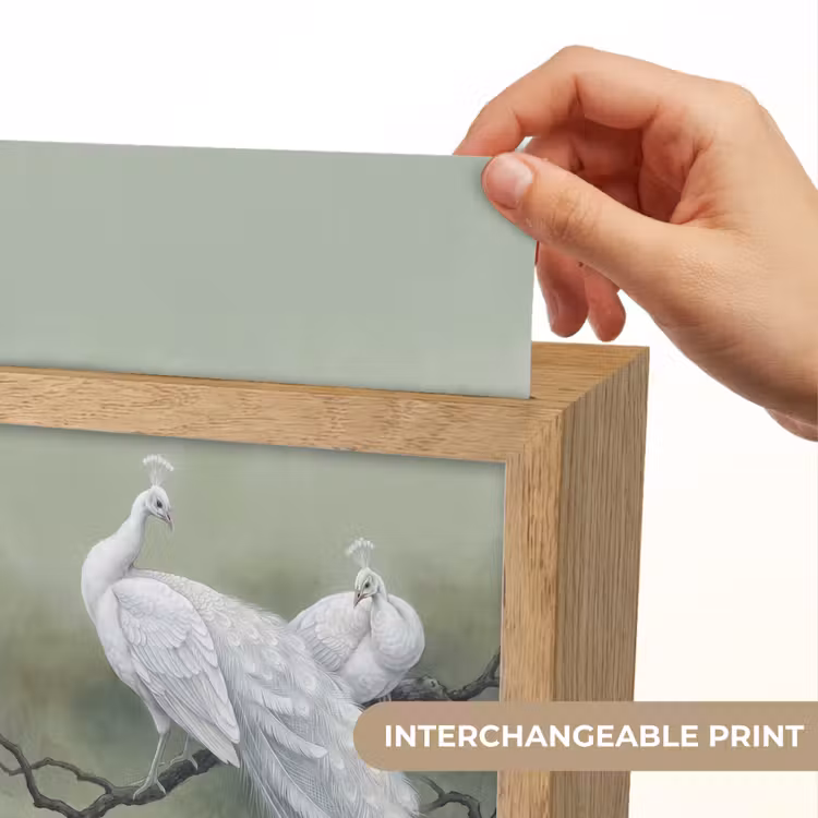 Pauwen - Wit - Natuur - Groen Light Box met kabel (Kinderlampje) klein -USP_websiteprintEN