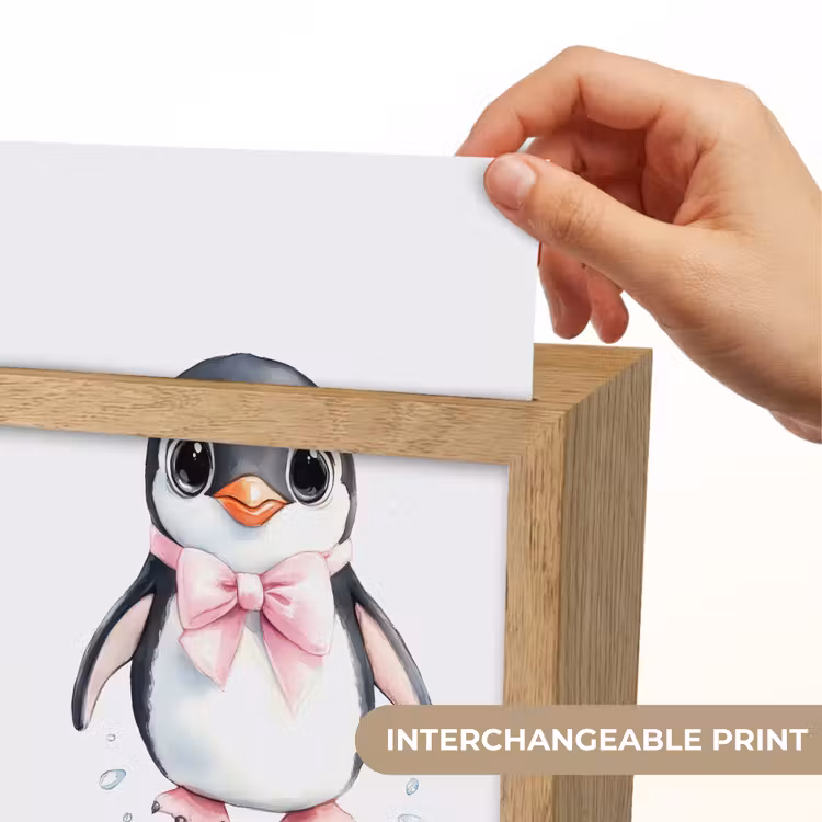 Pinguïn - Strikje - Roze - Dier Light Box met kabel (Kinderlampje) klein -USP_websiteprintEN