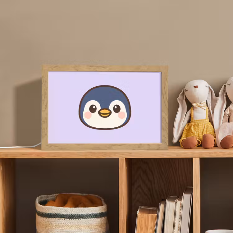 Pinguïn - Paars - Schattig Light Box met kabel klein -sfeer2_kind