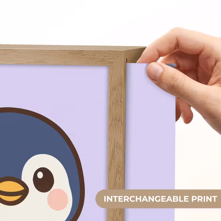 Pinguïn - Paars - Schattig Light Box met kabel (Kinderlampje) klein -USP_websiteprintEN