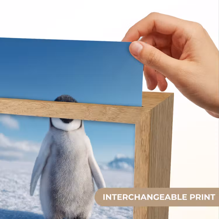 Pinguïn - Sneeuw - Landschap - Wit Light Box met kabel (Kinderlampje) klein -USP_websiteprintEN