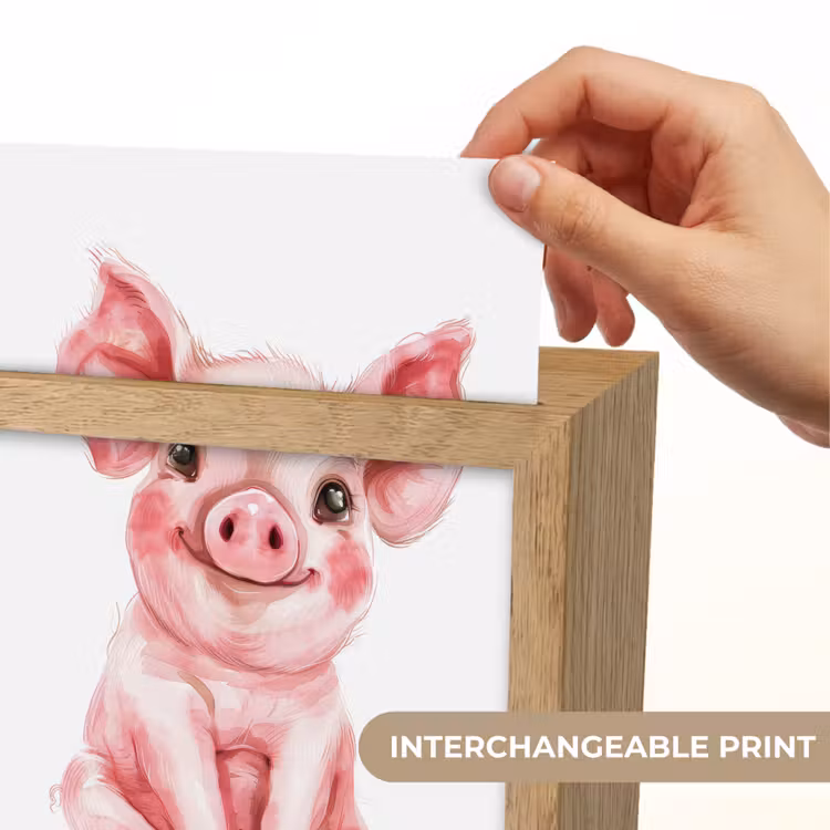Varken - Roze - Baby dier - Boerderij dieren Light Box met kabel (Kinderlampje) klein -USP_websiteprintEN