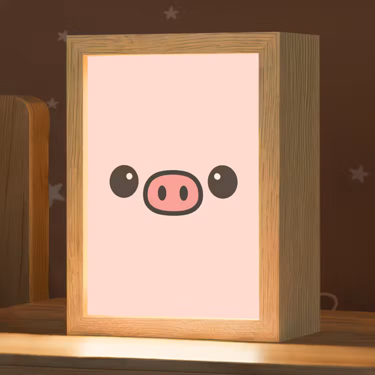 Varken - Roze - Minimalistisch Light Box met kabel klein -zzz_3d_website