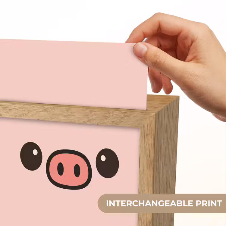 Varken - Roze - Minimalistisch Light Box met kabel (Kinderlampje) klein -USP_websiteprintEN