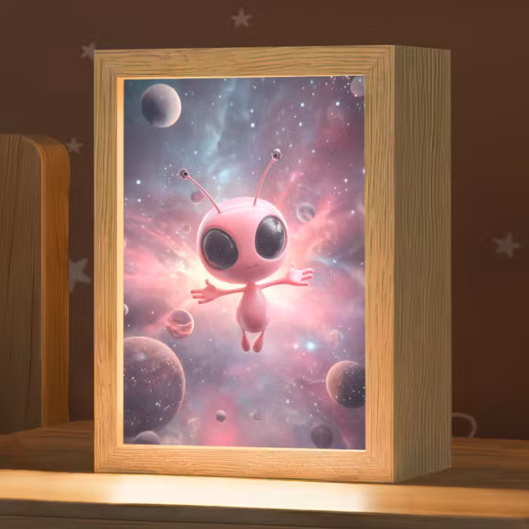 Roze - Alien - Planeten - Ruimte Light Box met kabel klein -zzz_3d_website