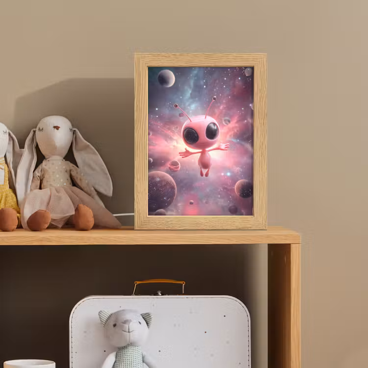Roze - Alien - Planeten - Ruimte Light Box met kabel klein -sfeer2_kind