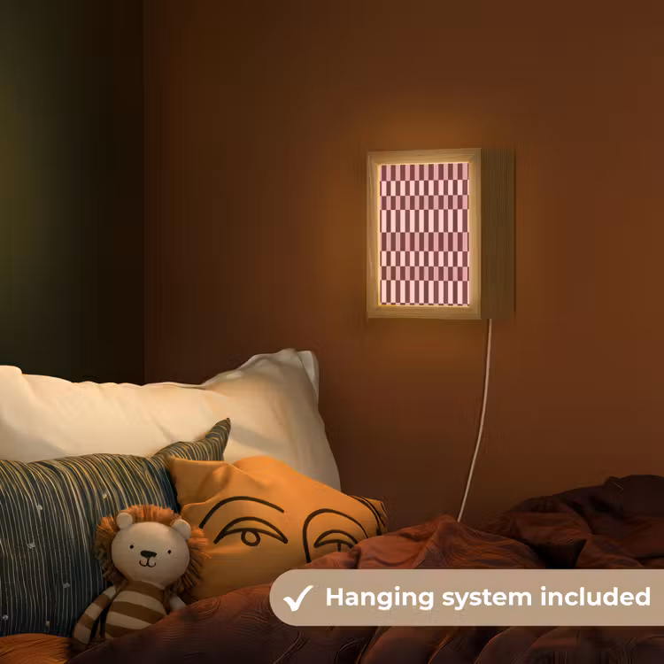 Roze - Rood - Blokjes Light Box met kabel (Kinderlampje) klein 904 -sfeer5_kind_EN