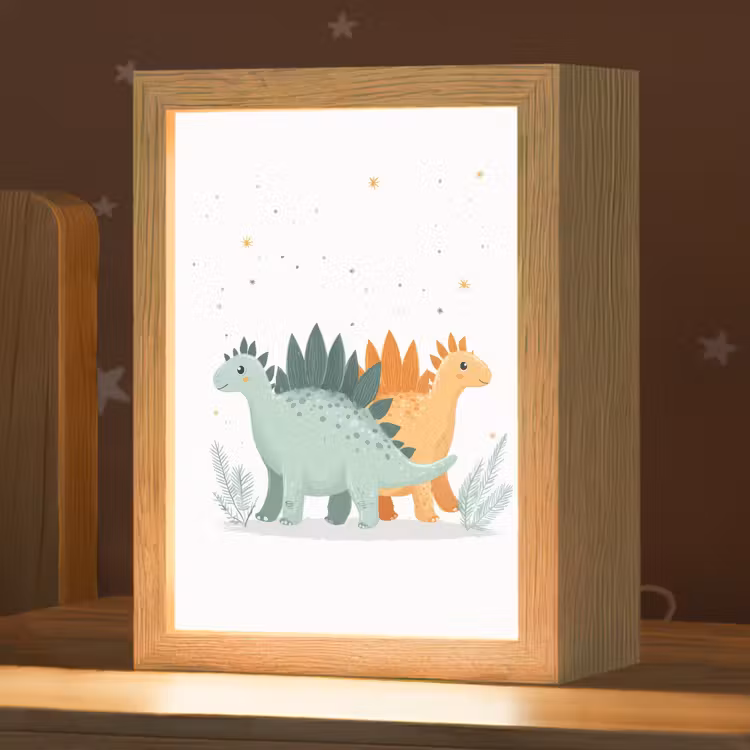 Planten - Sterren - Dinosaurussen - Oranje Light Box met kabel klein -zzz_3d_website