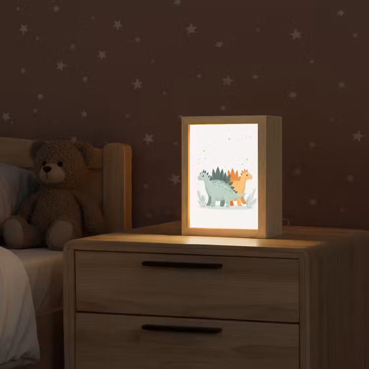Planten - Sterren - Dinosaurussen - Oranje Light Box met kabel klein -sfeer1_kind