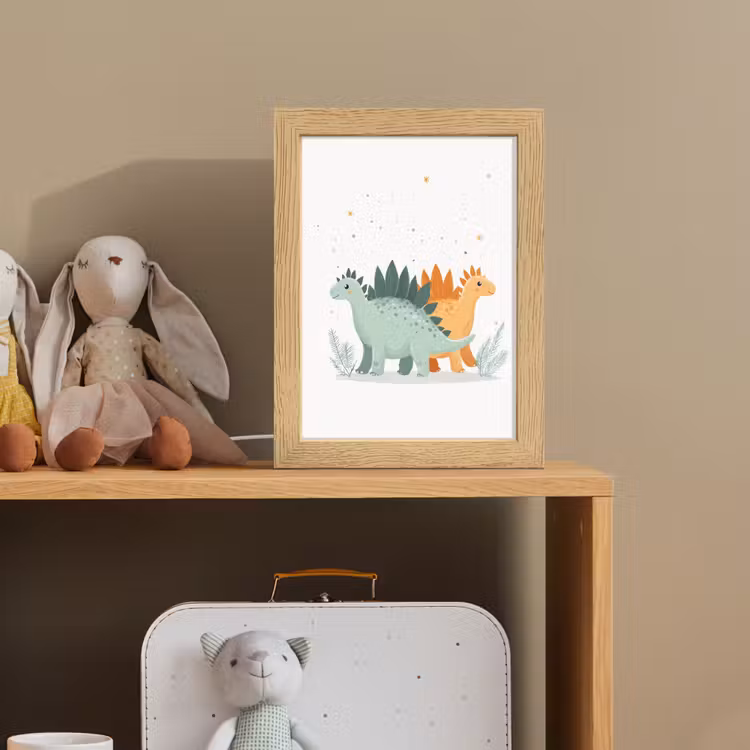 Planten - Sterren - Dinosaurussen - Oranje Light Box met kabel klein -sfeer2_kind
