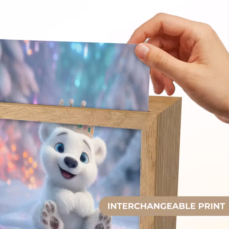 Ijsbeerwelp - Sneeuw - Lichtjes - Kroon Light Box met kabel (Kinderlampje) klein -USP_websiteprintEN