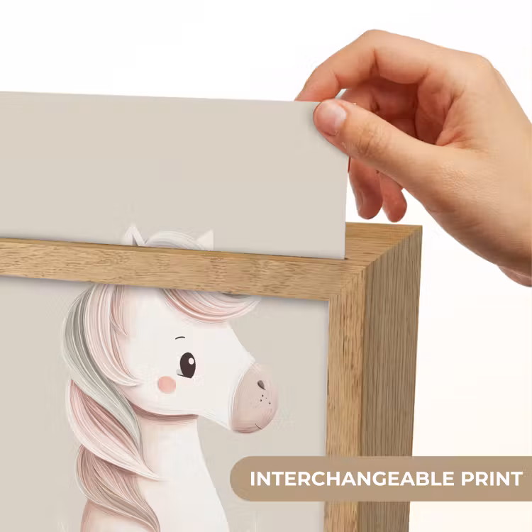 Pony - Minimalistisch - Pastel Light Box met kabel (Kinderlampje) klein -USP_websiteprintEN
