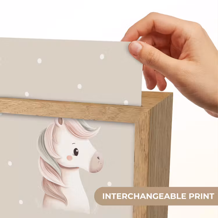 Pony  - Minimalistisch - Pastel - Stippen Light Box met kabel (Kinderlampje) klein -USP_websiteprintEN