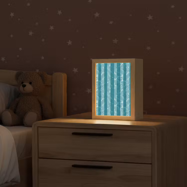 Zwembad - Strepen - Groen Light Box met kabel (Kinderlampje) klein 904 -sfeer1_kind