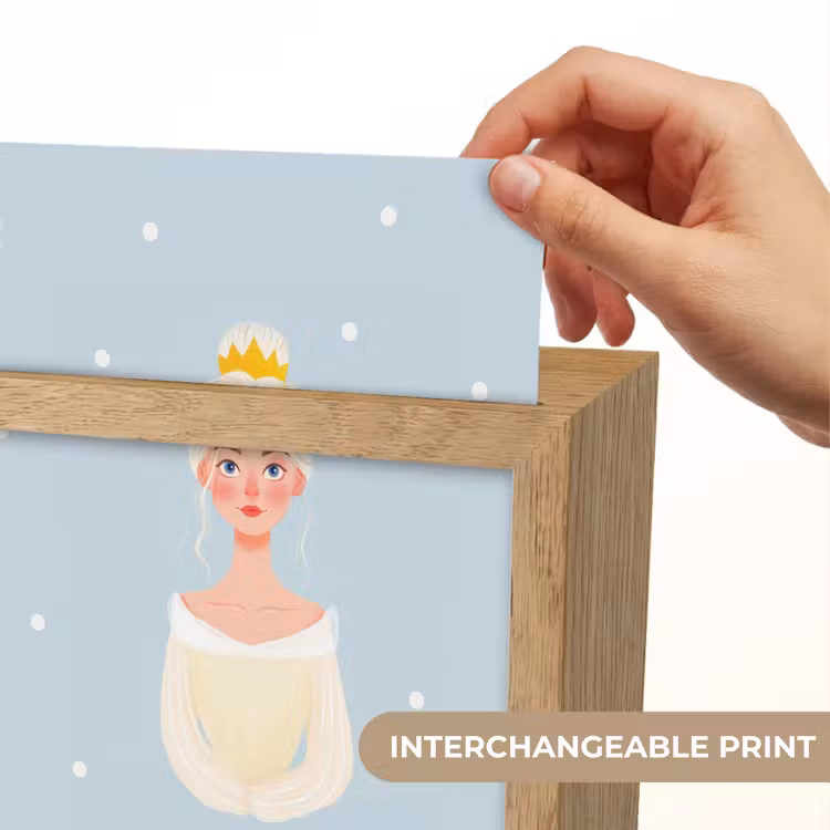 Prinses - Kroon - Blauw - Stippen Light Box met kabel (Kinderlampje) klein -USP_websiteprintEN
