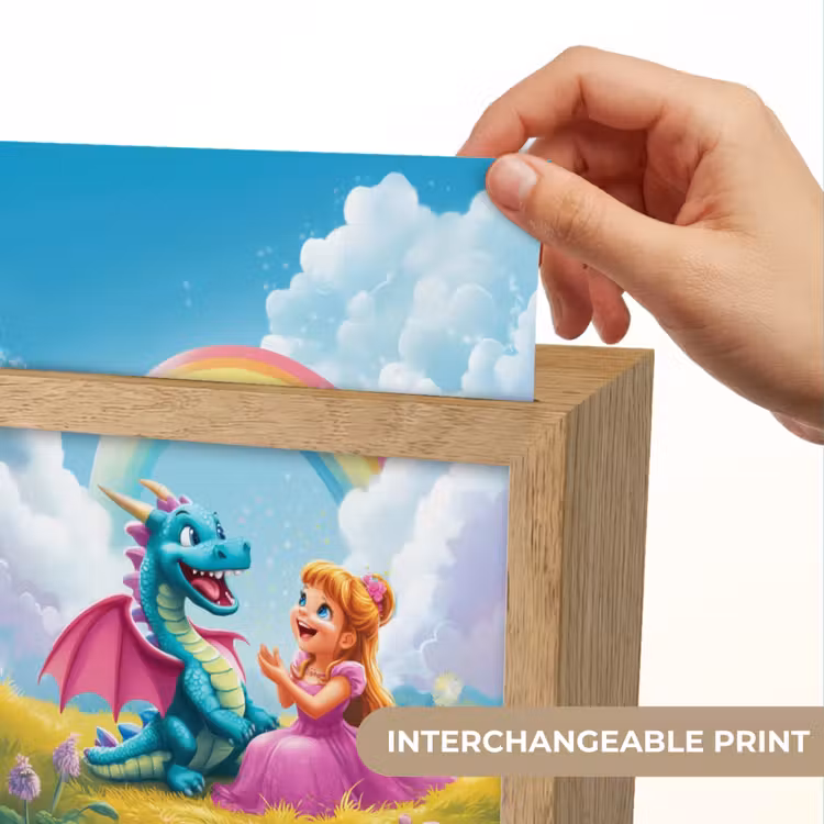 Prinses - Draak - Regenboog Light Box met kabel (Kinderlampje) klein -USP_websiteprintEN