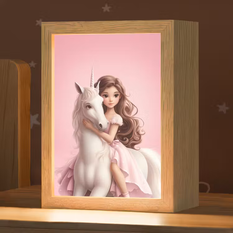 Prinses - Roze - Eenhoorn Light Box met kabel klein -zzz_3d_website