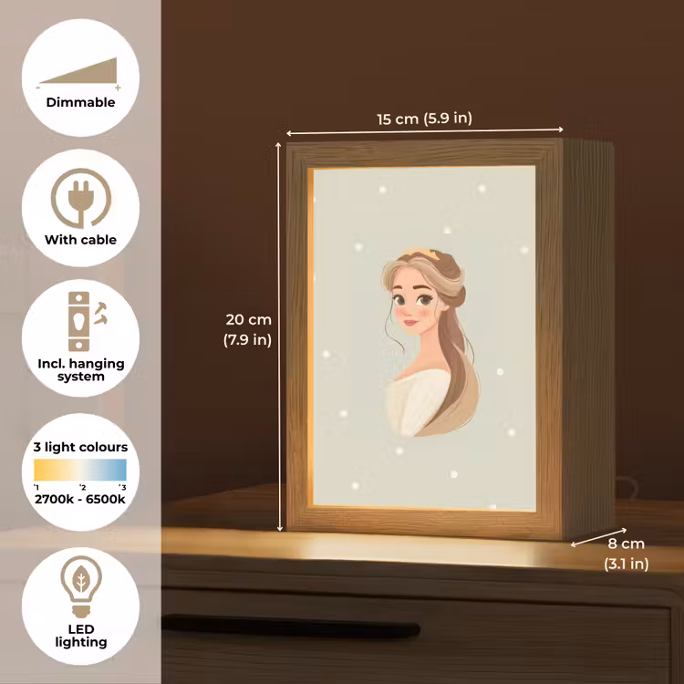 Prinses - Tiara - Groen - Stippen Light Box met kabel (Kinderlampje) klein -USP_EN