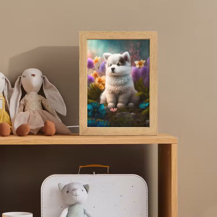 Puppy - Bloemen - Planten - Natuur - Husky Light Box met kabel klein -sfeer2_kind