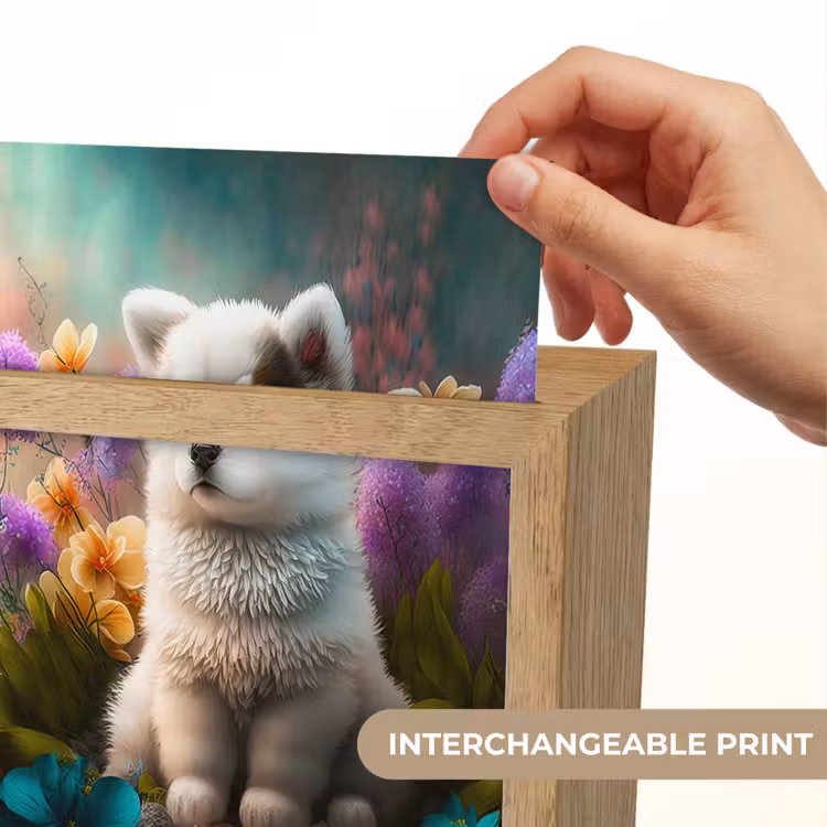 Puppy - Bloemen - Planten - Natuur - Husky Light Box met kabel (Kinderlampje) klein -USP_websiteprintEN
