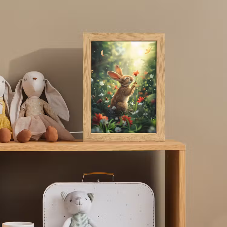 Konijn - Dieren - Bloemen - Natuur Light Box met kabel klein -sfeer2_kind