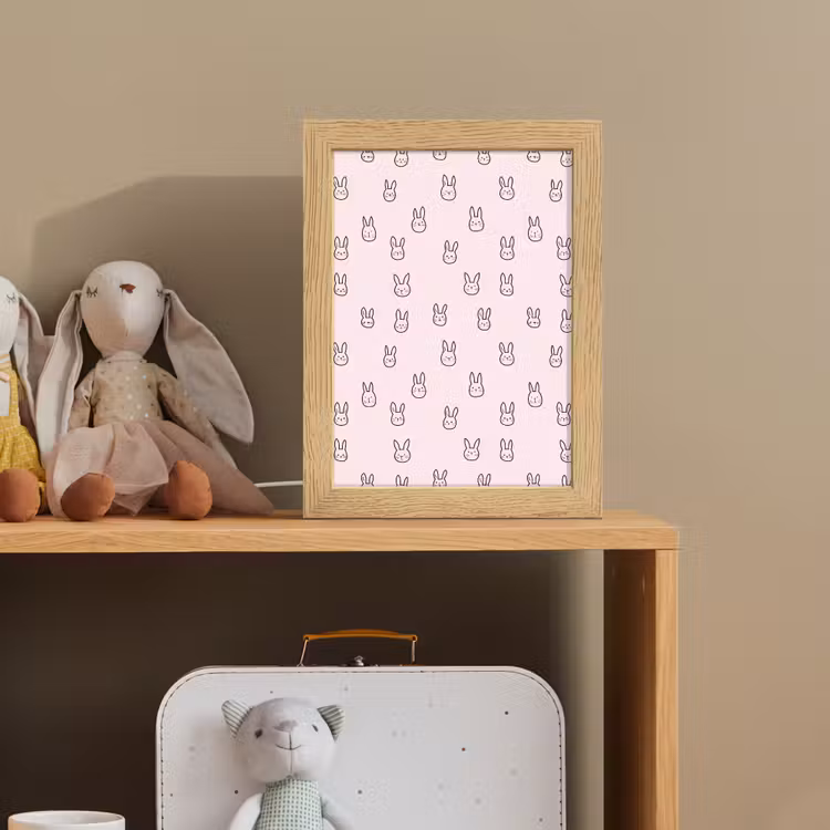 Konijnen - Minimalistisch - Roze Light Box met kabel (Kinderlampje) klein 904 -sfeer2_kind