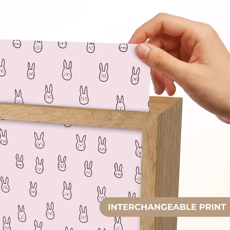 Konijnen - Minimalistisch - Roze Light Box met kabel (Kinderlampje) klein 904 -USP_websiteprintEN