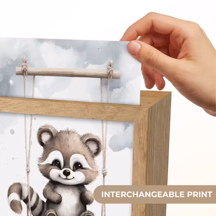 Wasbeer - Dier - Kinderen Light Box met kabel (Kinderlampje) klein -USP_websiteprintEN