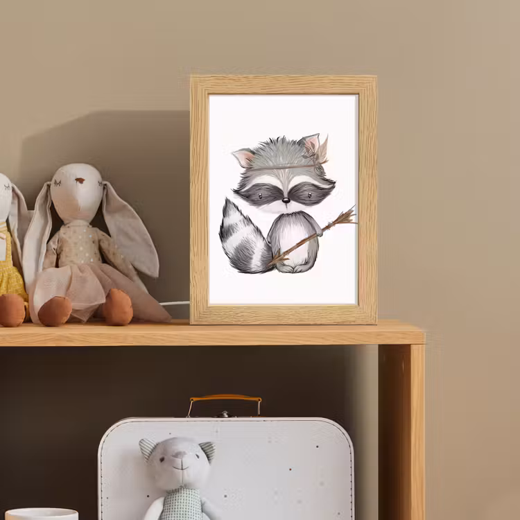 Wasbeer - Dier - Bosdieren Light Box met kabel klein -sfeer2_kind