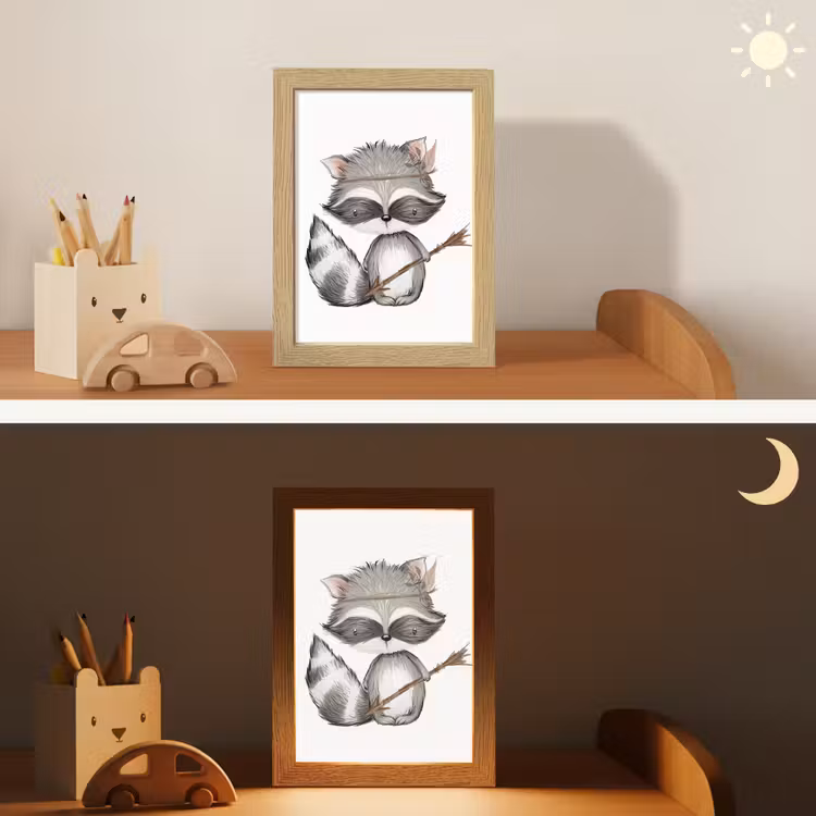 Wasbeer - Dier - Bosdieren Light Box met kabel klein -sfeer3_kind