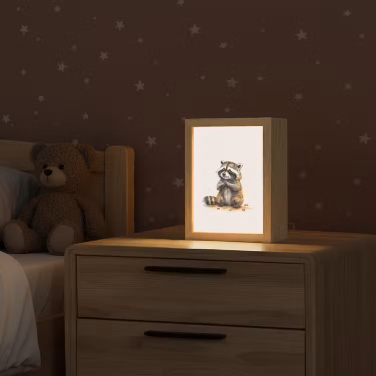 Wasbeer - Waterverf - Kleuren - Dieren - Kids Light Box met kabel klein -sfeer1_kind