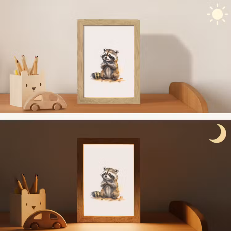 Wasbeer - Waterverf - Kleuren - Dieren - Kids Light Box met kabel klein -sfeer3_kind