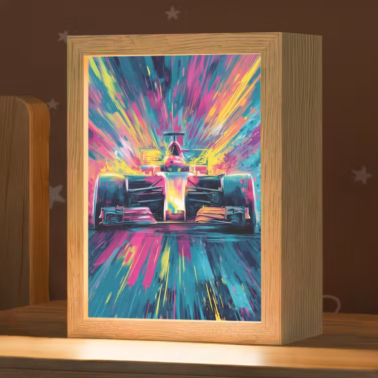 Raceauto - Abstract - Strepen - Blauw Light Box met kabel klein -zzz_3d_website