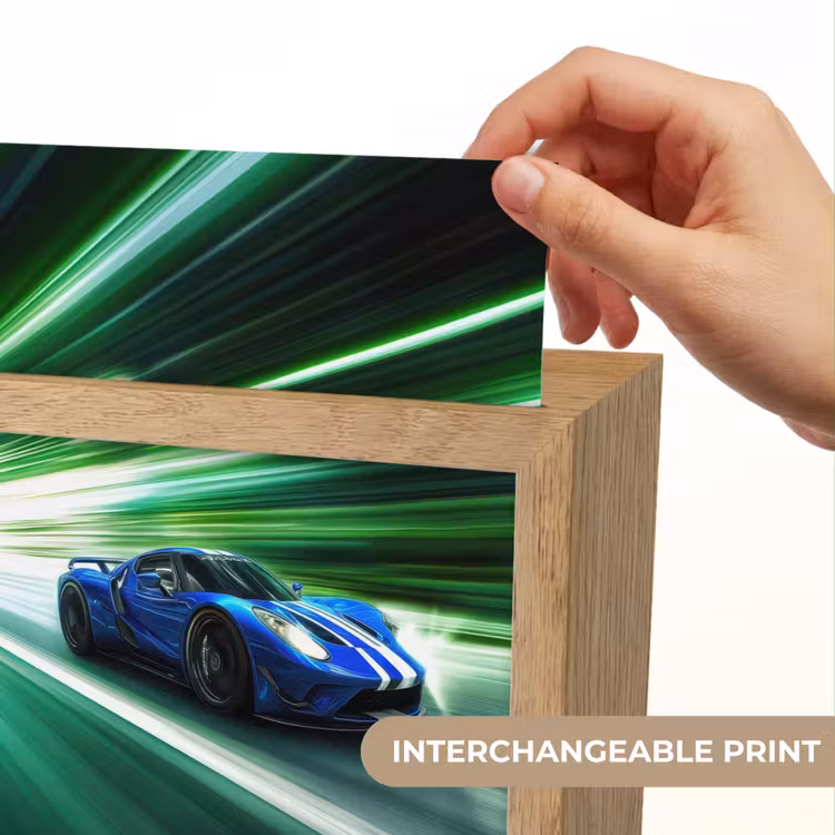 Race auto - Blauw - Groen Light Box met kabel (Kinderlampje) klein -USP_websiteprintEN