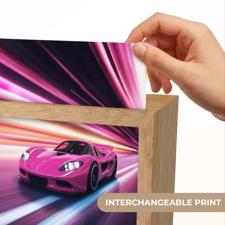Raceauto - Roze - Neon Light Box met kabel (Kinderlampje) klein -USP_websiteprintEN