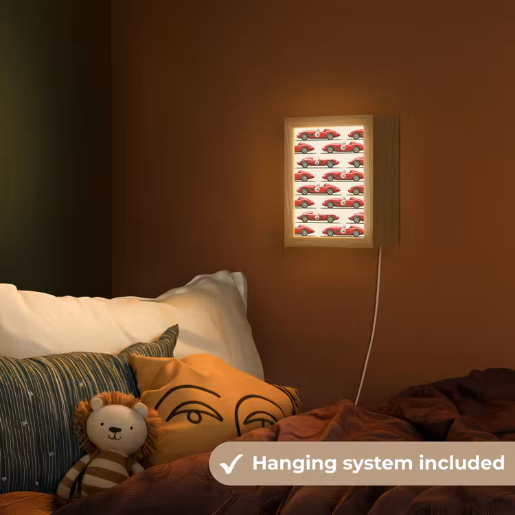 Raceauto - Retro - Rood Light Box met kabel (Kinderlampje) klein 904 -sfeer5_kind_EN