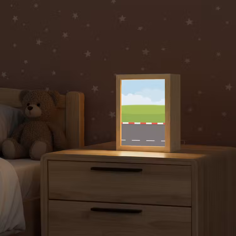 Racebaan - Illustratie - Sport - Kleurrijk Light Box met kabel (Kinderlampje) klein -sfeer1_kind