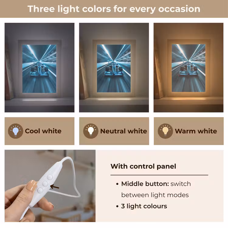 Race - Auto - Formule 1 - Jongens - Blauw Light Box met kabel (Kinderlampje) klein -USP_lichtkleurEN