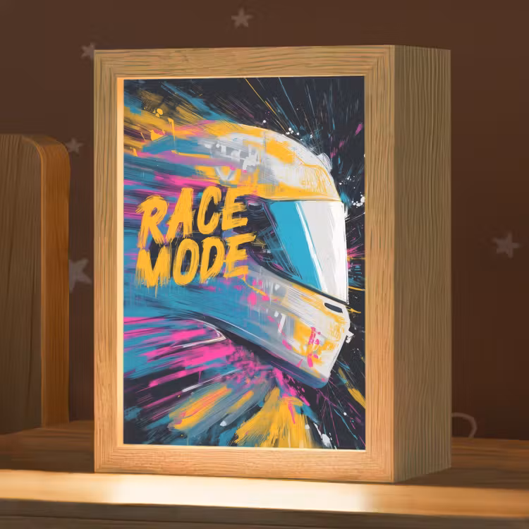 Racehelm - Abstract - Verf - Kleurrijk Light Box met kabel klein -zzz_3d_website