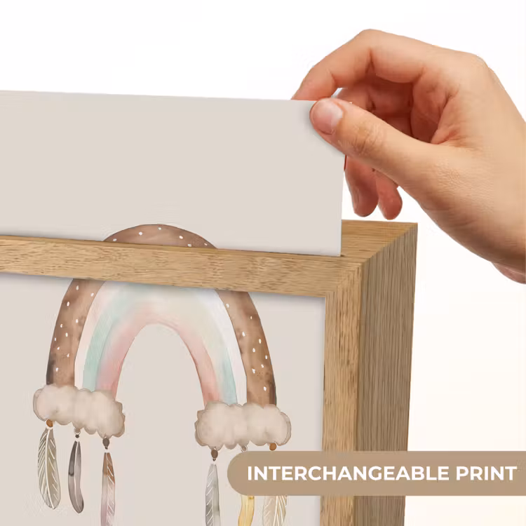 Regenboog - Bohemian - Boho - Pastel kleuren Light Box met kabel (Kinderlampje) klein -USP_websiteprintEN