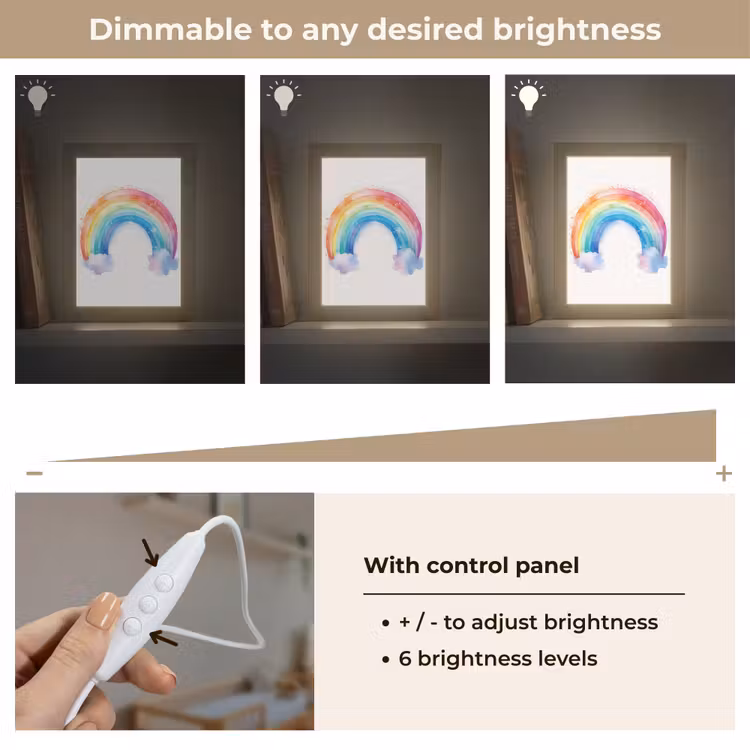 Regenboog - Kinderen - Meisje Light Box met kabel (Kinderlampje) klein -USP_dimbaarEN