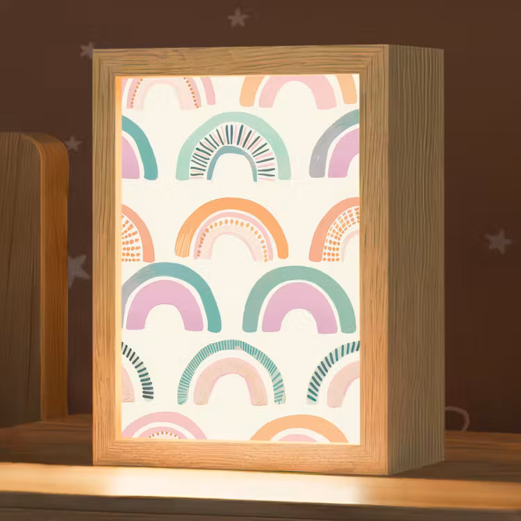 Regenboog - Pastel - Patroon Light Box met kabel klein -zzz_3d_website