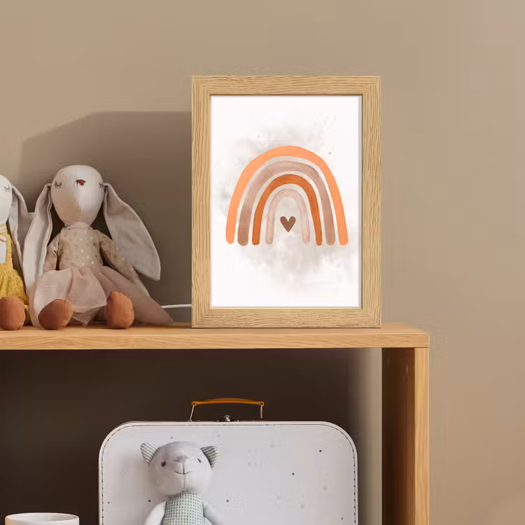 Regenboog - Roze - Pastel kleuren - Hartje Light Box met kabel klein -sfeer2_kind
