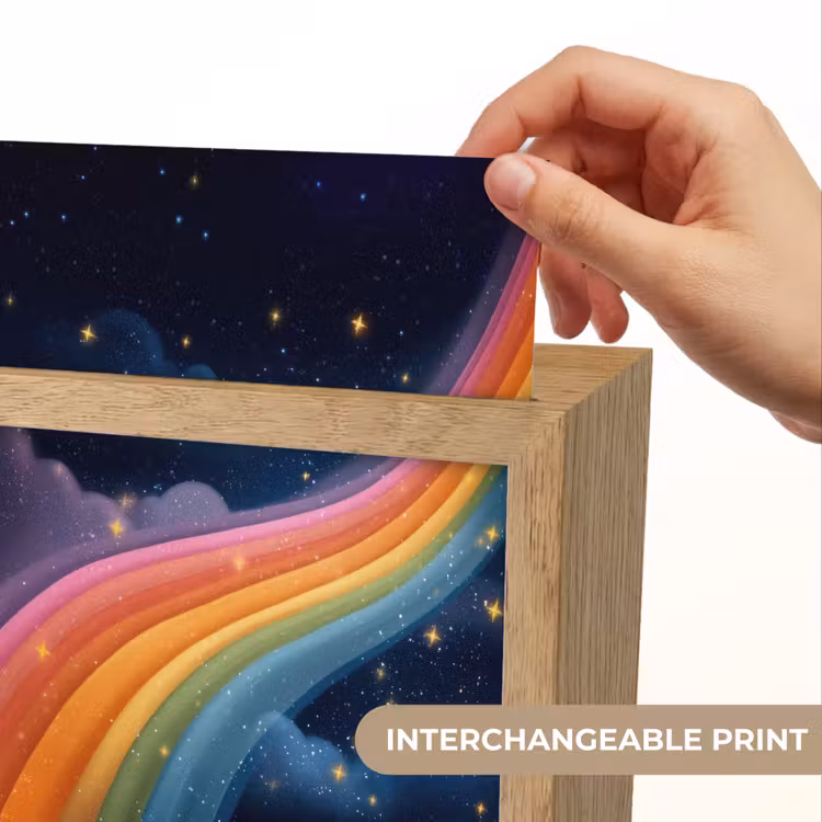 Regenboog - Sterrenhemel - Kleurrijk Light Box met kabel (Kinderlampje) klein -USP_websiteprintEN